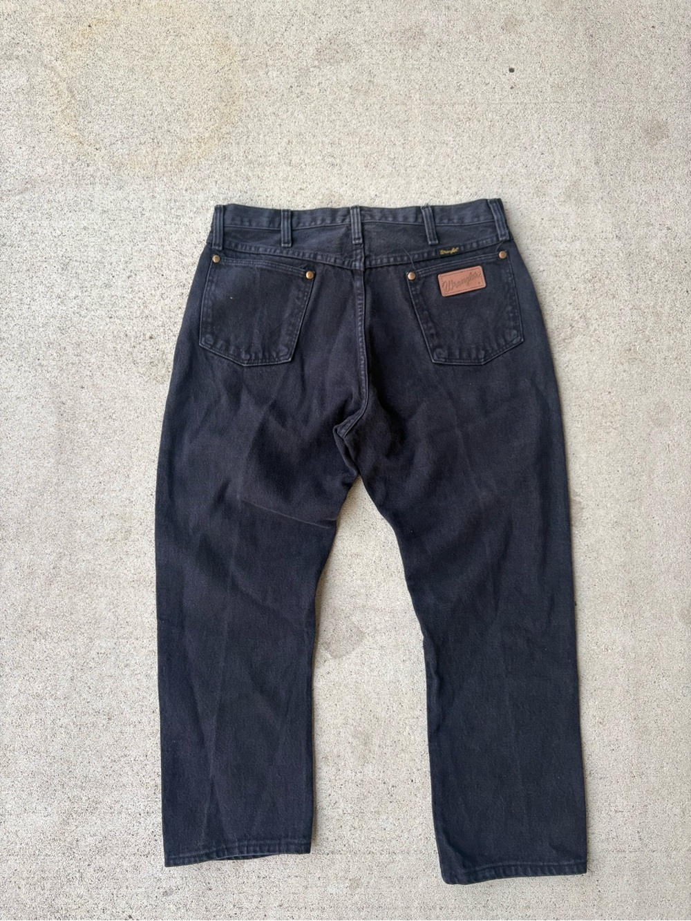 Vintage 80s Wrangler Black Denim Jeans Made in Canada Scoville Zip Altered 33x25